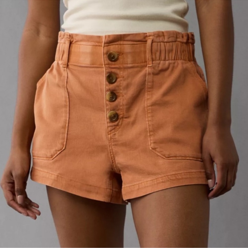 American Eagle Dreamy Drape Stretch Paper Bag Shorts